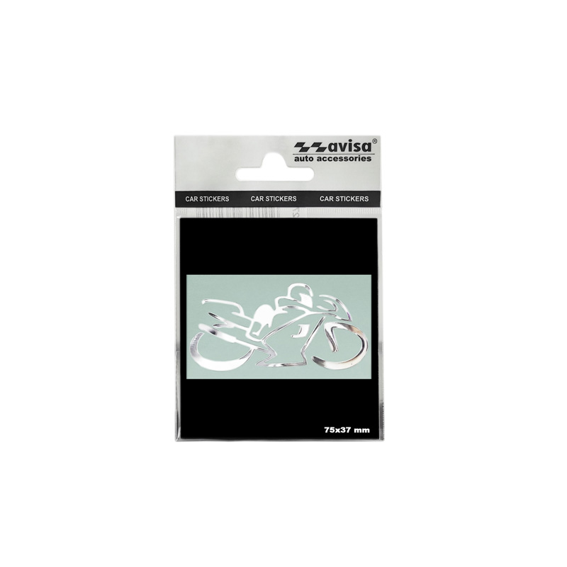 Autocollant Nickel 'Motorcyclist' - 75x40mm