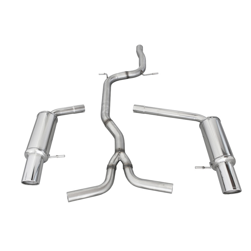 100% Inox Échappement Double + Tube centrale sur mesure pour Audi A4 B8 Avant 2.0TFSi/3.2 V6 2WD 2008- Droite/Gauche 100mm X-Race