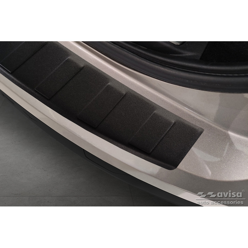 Protection de seuil arrière inox noir mat sur mesure pour Volvo V90 9/2016- 'Ribs'