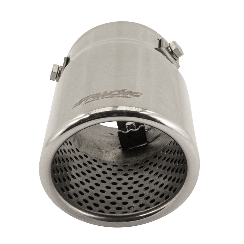 Simoni Racing Embout d'Échappement Rond/Oblique Inox - Ø76xL128mm - Montage ->68mm.