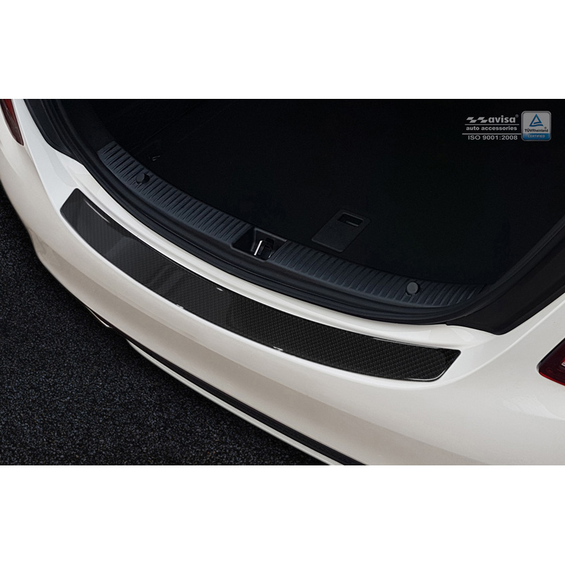 Protection de seuil arrière carboné sur mesure pour Mercedes CLS (C218) 2014-2018 Carboné noir