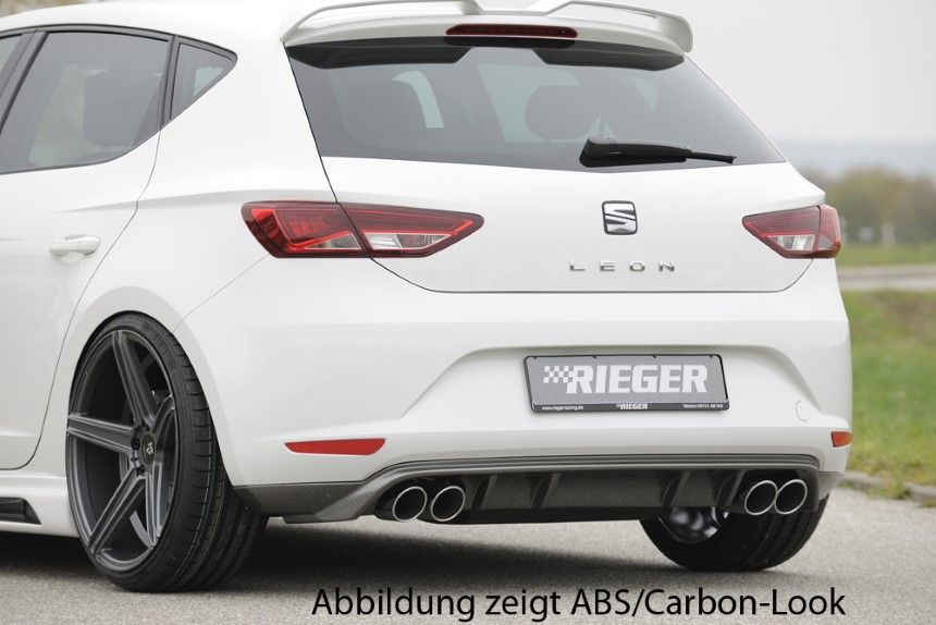 Diffuser Seat Leon F5 Rieger dubbele uitlaat links + rechts glans zwart