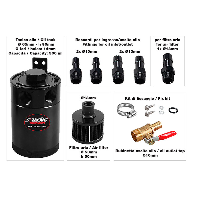 Simoni Racing Réservoir d'huile 300ml - Noir