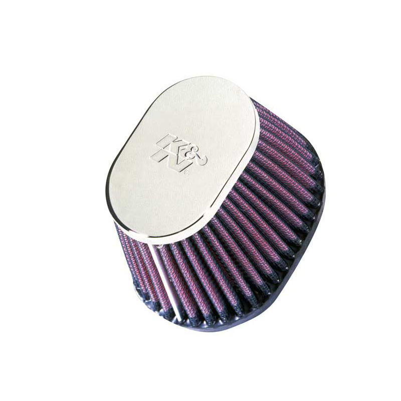 K&N Filtre à Air Universel Ovale 54mm raccordement, 102mm x 76mm de base, 76mm x 51mm top, 70mm hauteur (RC-0981)