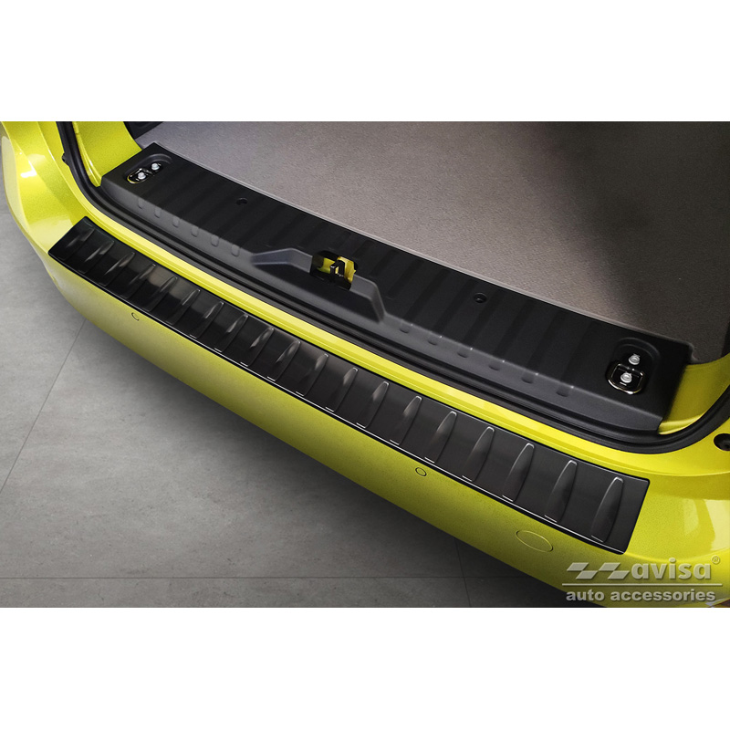 Protection de seuil arrière inox noir sur mesure pour Volkswagen ID.Buzz + Cargo 2022- 'Ribs'
