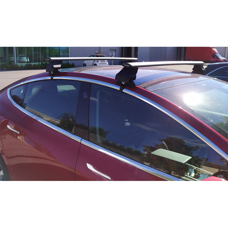 Jeu de barres de toit Twinny Load Aluminium Fly Bar sur mesure pour Tesla Model 3