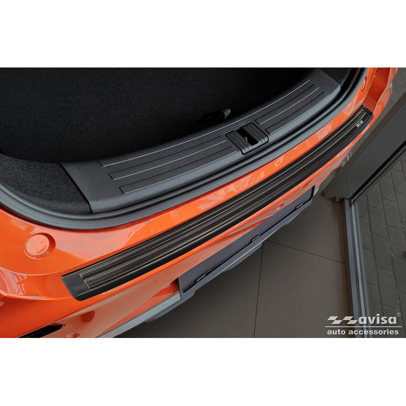 Protection de seuil arrière inox noir sur mesure pour MG ZS FL 2019-2024 'British Flag'