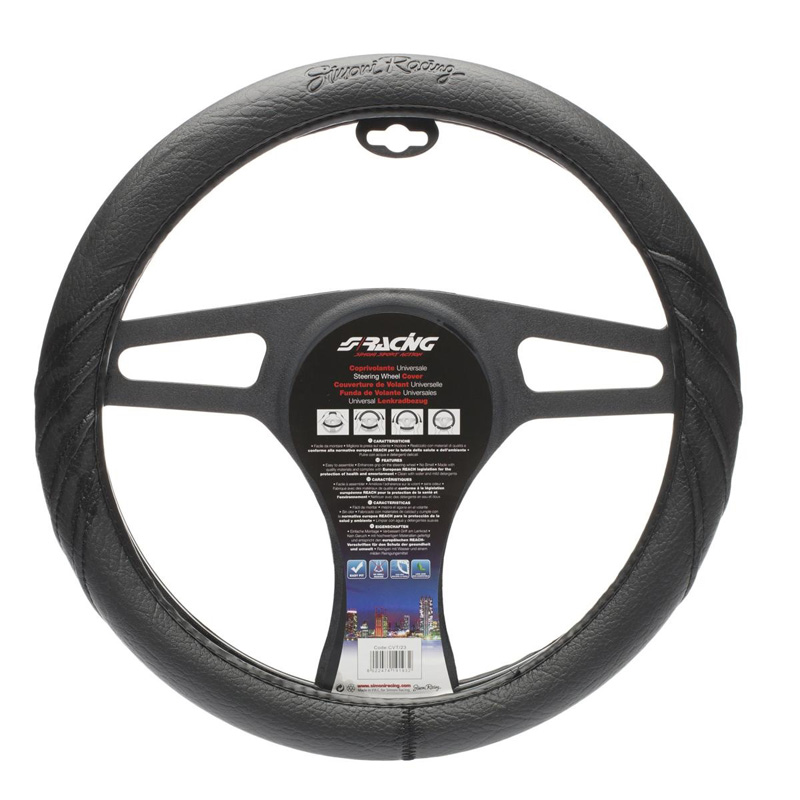 Simoni Racing Couvre-Volant Dark - Eco-Cuir Noir - 37-39cm