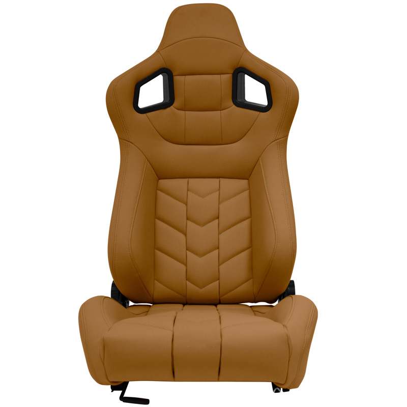 Siège baquet 'GK' - Beige Simili Cuir - Dossier réglable - incl. glissières