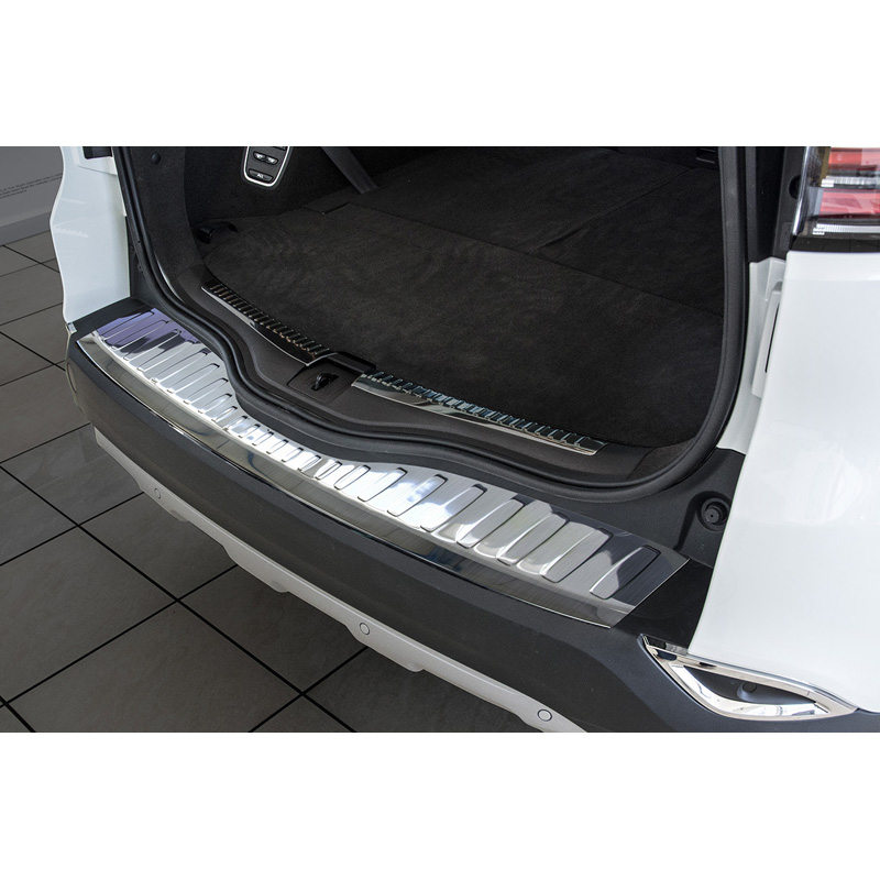 Protection de seuil arrière inox sur mesure pour Renault Espace 2015-2023 excl. Initiale Paris 2020-2023 'Ribs'