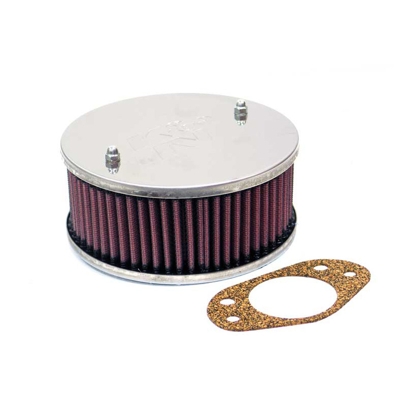 K&N Filtre à Air rond sur mesure pour carburateur SU/SU Hitachi 2'' HD8, trou central, Hauteur d'assemblage 65mm (56-9145)