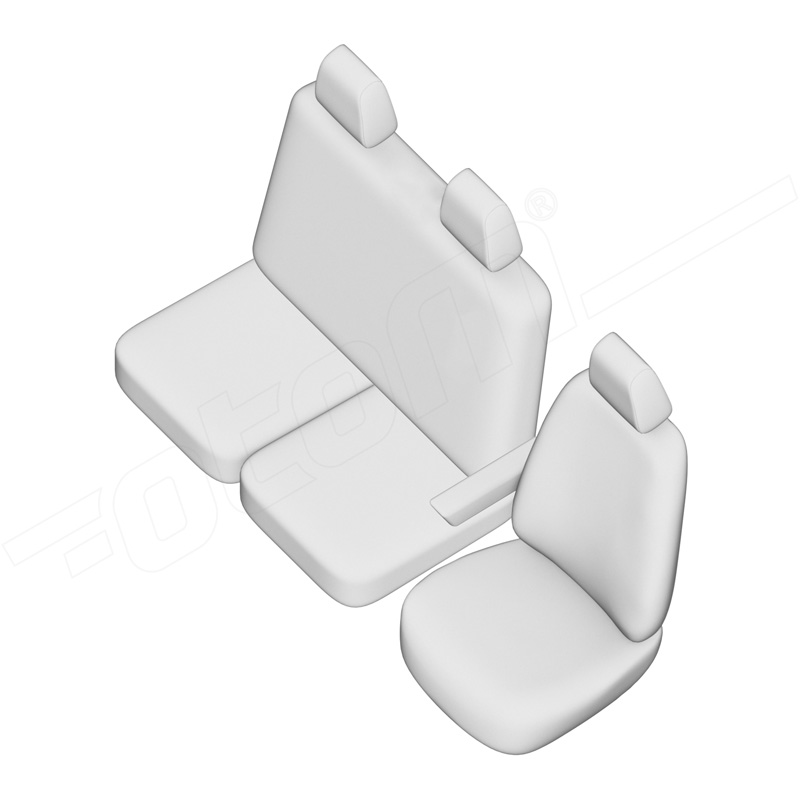 otoM Original Design Housses de siège en tissu 2+1 sur mesure pour Volkswagen Transporter T7 2024- (accoudoir sur le siège du conducteur)