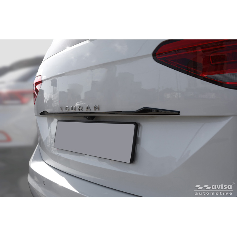 Avisa Moulure de hayon en Inox Noir Chrome sur mesure pour Volkswagen Touran (5T1) R-Line 2015-