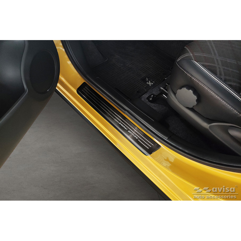 Seuils de portes inoxydable noir sur mesure pour Mitsubishi Space Star Facelift 2020- - 'Special Edition' - 4-pièces