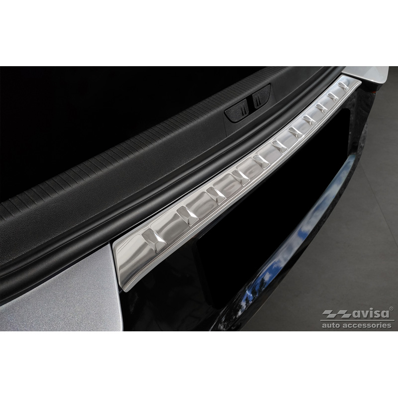 Protection de seuil arrière inox sur mesure pour Opel Grandland X Facelift 2021- 'Ribs'