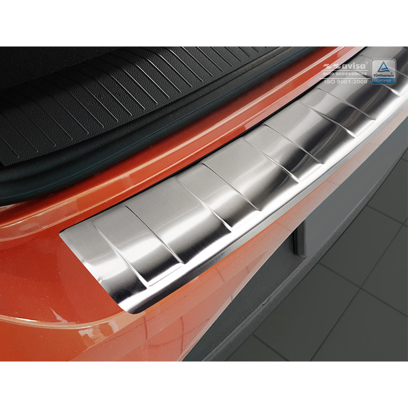 Protection de seuil arrière inox sur mesure pour Volkswagen T-Roc 2017-2022 & Facelift 2022- incl. Cabrio - 'Ribs'