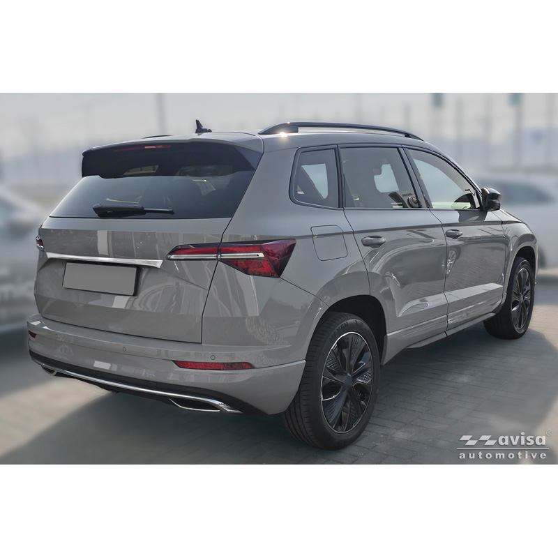 Avisa Revêtement d'habillage du hayon du coffre inox brossé sur mesure pour Skoda Karoq (NU7) Facelift 2022-