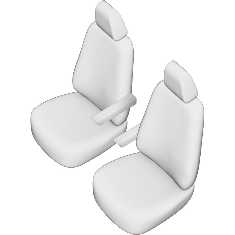 New York Design Housses de siège en cuir artificiel 1+1 sur mesure pour Citroën Jumpy/Peugeot Expert/Toyota Proace 2016- & Opel Vivaro 2019- & Fiat Scudo 2022-