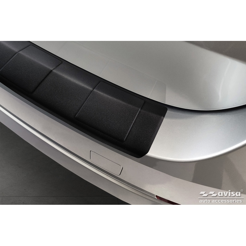 Protection de seuil arrière inox noir mat sur mesure pour Skoda Octavia Combi (NX5) incl. RS 2020-2024 & FL 2024- 'Ribs'