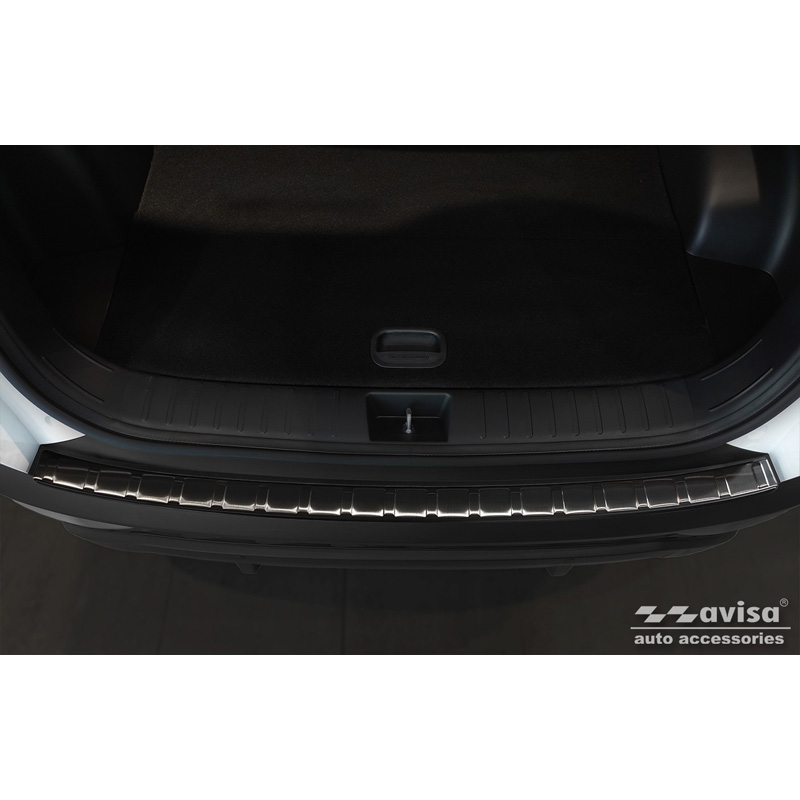 Protection de seuil arrière inox noir sur mesure pour Hyundai Tucson 2020-2024 & Facelift 2024- 'Ribs'