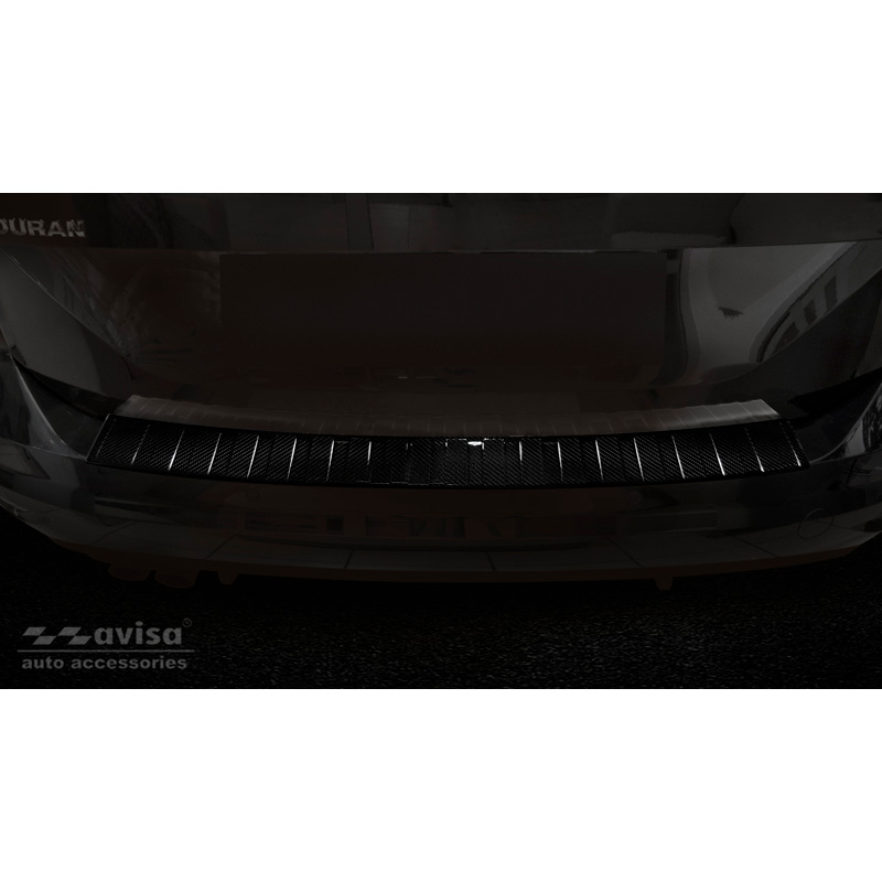 Protection de seuil arrière carboné 3D sur mesure pour Volkswagen Touran III 2015- incl. R-Line 'Ribs'
