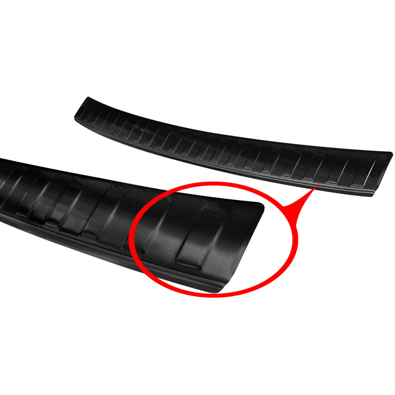 Protection de seuil arrière inox noir sur mesure pour Hyundai i10 HB 5-portes 2019- 'Ribs'