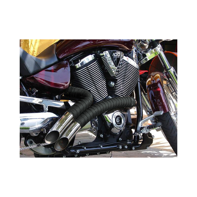 Simoni Racing Kit Ruban Isolant pour Échappement  2 - 15m x 5cm + 6 colliers < 550°C - Fibre de Verre