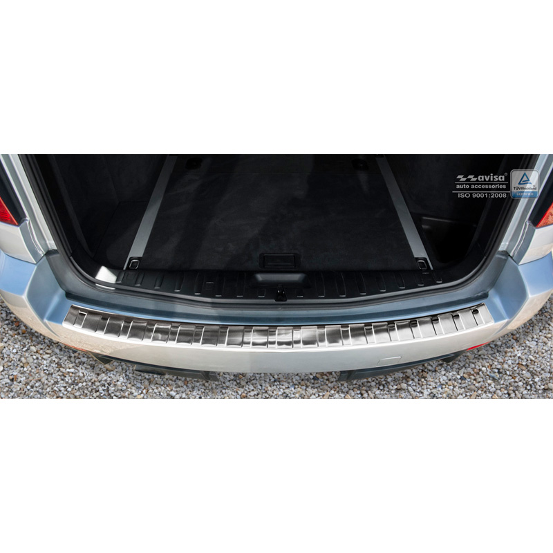 Protection de seuil arrière inox sur mesure pour BMW X3 (E83) Facelift 2006-2010 'Ribs'