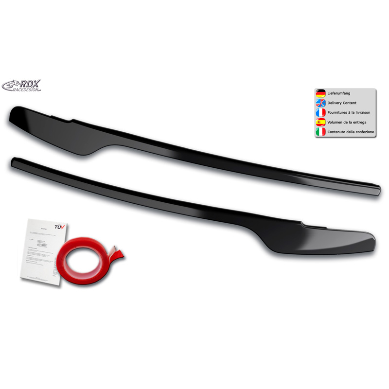 RDX Racedesign Spoilers de phares sur mesure pour Audi A4 (B8) Sedan/Avant Facelift 2011-2015 (ABS Noir Brillant)