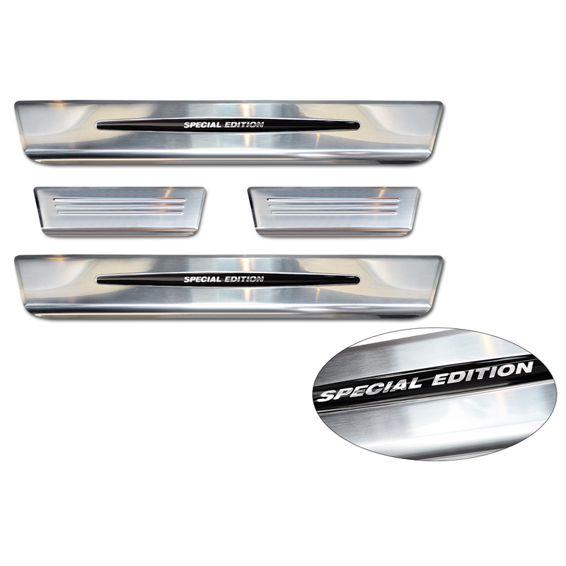 Seuils de portes inoxydable sur mesure pour Renault Megane E-Tech 2022- - 'Special Edition' - 4-pièces