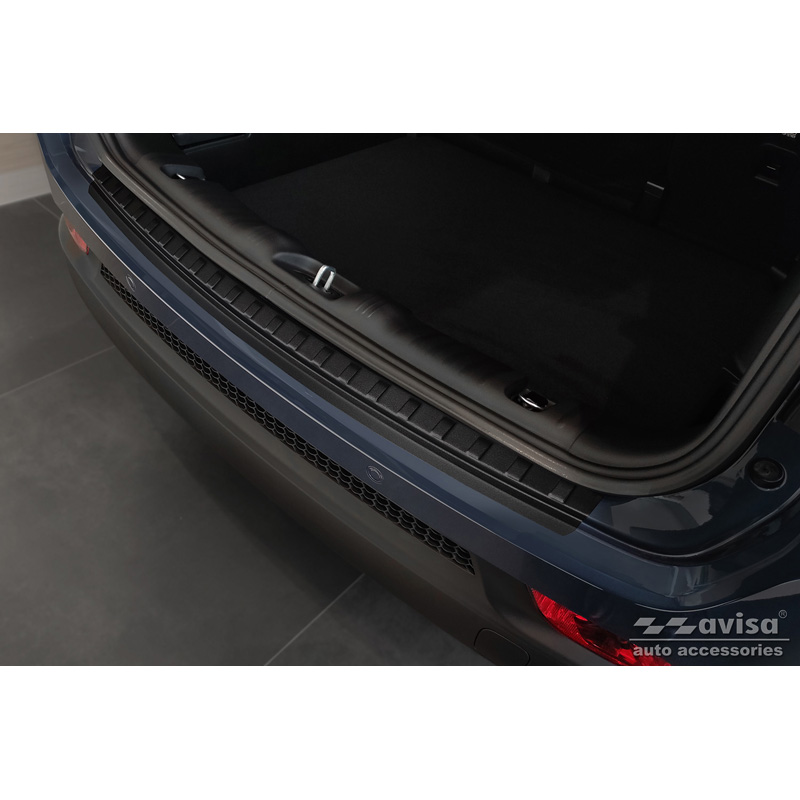 Protection de seuil arrière inox noir mat sur mesure pour Jeep Compass 2017- 'Ribs'