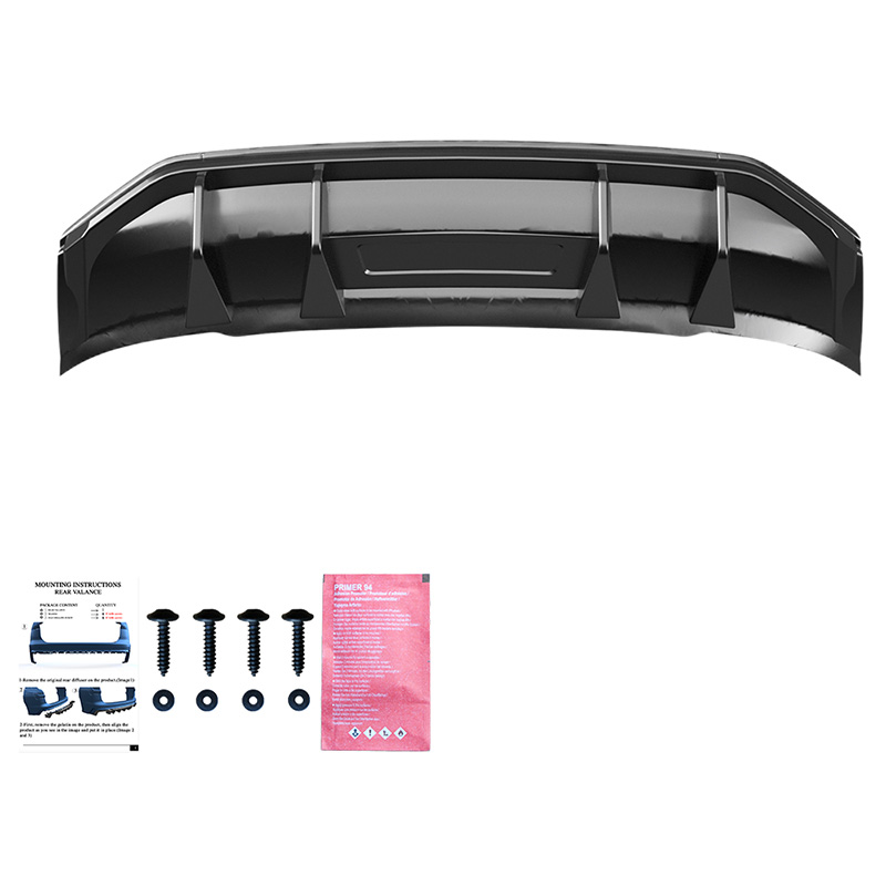 Oneway Jupe de pare-chocs arrière (Diffuseur) sur mesure pour Audi Q3 (F3N) Sportback S-Line 2019-2025 excl. RSQ3 - Noir brillant