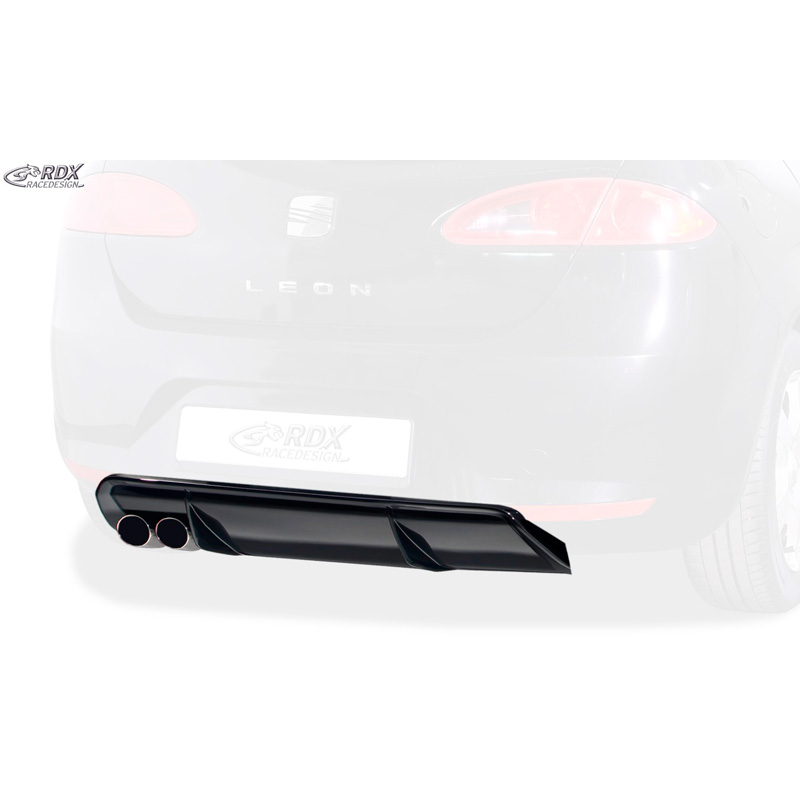 Jupe arrière 'Diffuseur' sur mesure pour Seat Leon 1P 2005-2008 excl. FR/Cupra (ABS noir luisant)