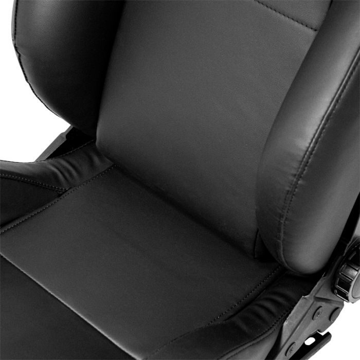 Siège baquet 'LH' - Simili Cuir Noir - Dossier réglable - incl. glissières