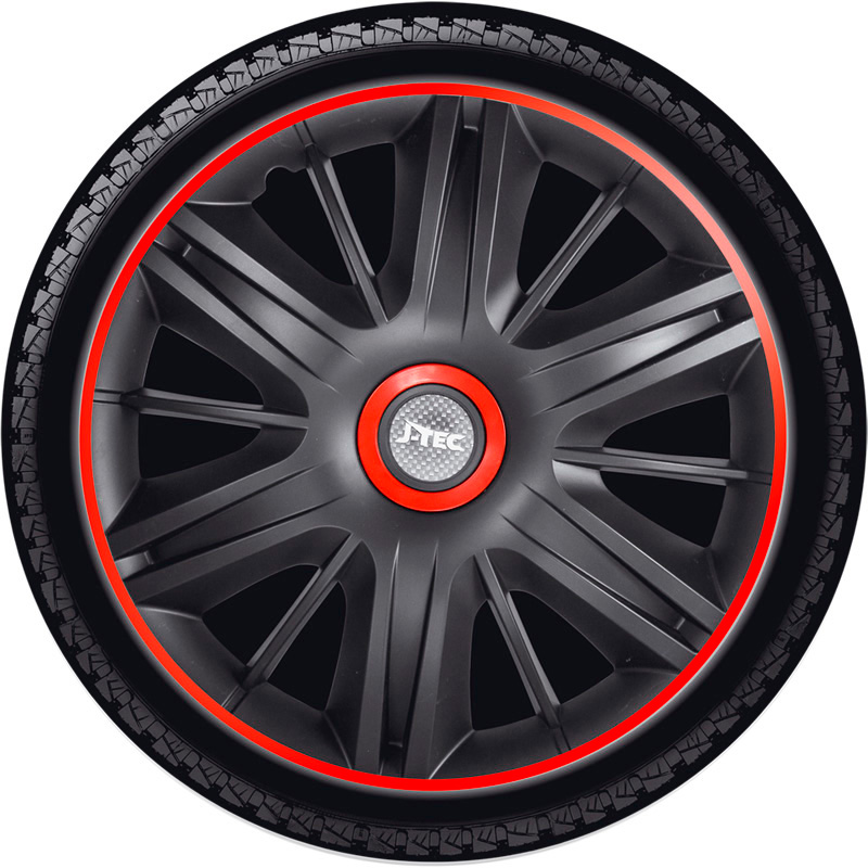 Jeu d'enjoliveurs J-Tec Maximus 16-inch noir/rouge