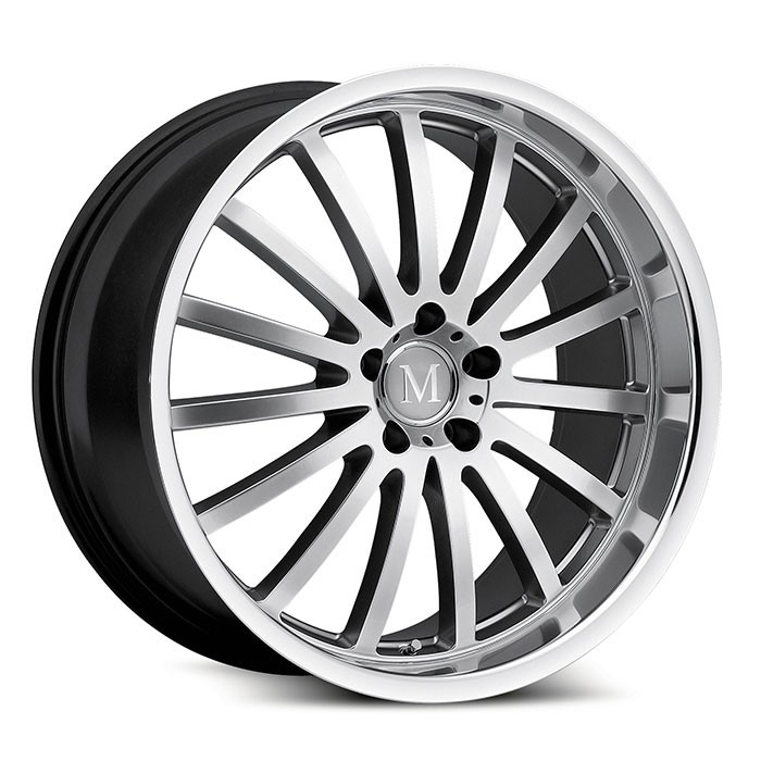 Velgen Mandrus Millenium 18x8,5 5x112 ET25 Zilver + Machined Ran