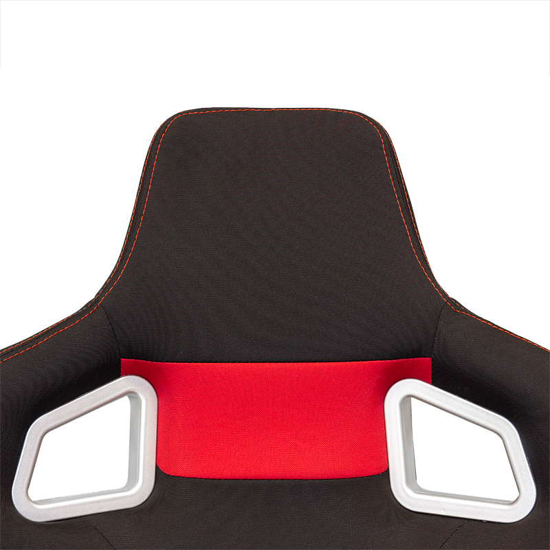 Siège baquet 'RS6-II' - Tissu Noir/Rouge - Dossier réglable - incl. glissières