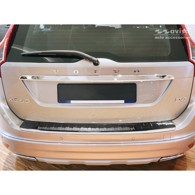 Protection de seuil arrière carboné 3D sur mesure pour Volvo XC60 Facelift 2013-2016