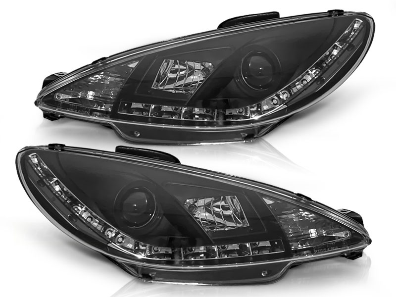 Headlights Peugeot 206 98-07 Devil Eyes Dlite LED Black