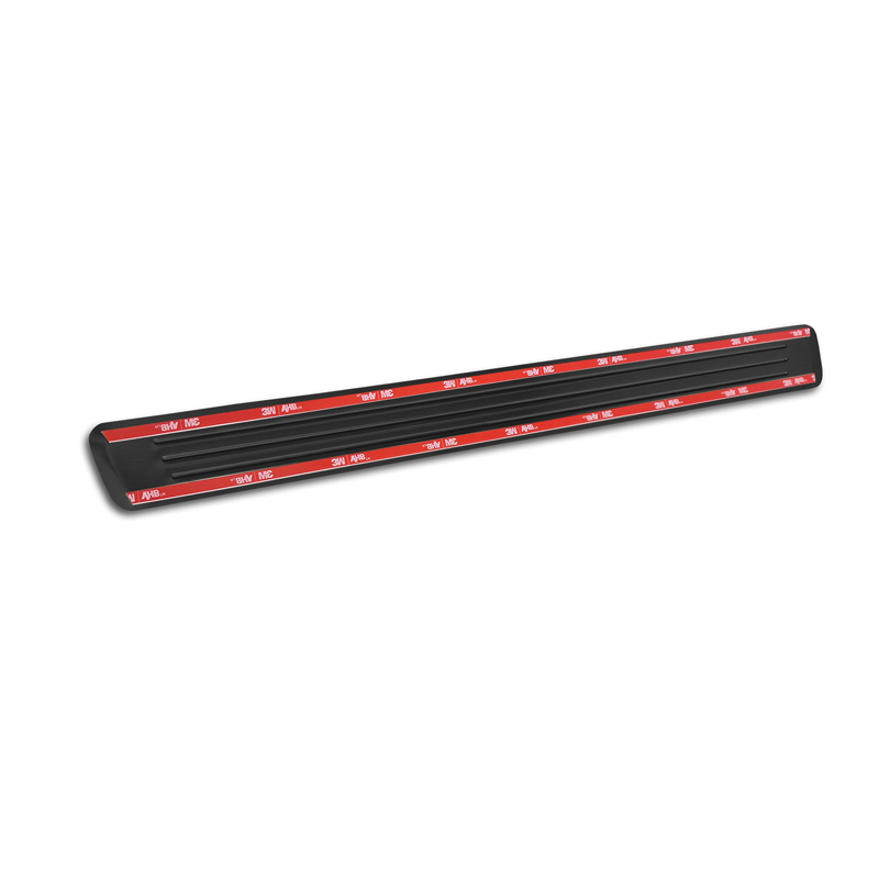 Seuils de portes inoxydable noir sur mesure pour Volvo V90 & V90 Cross Country 2016- - 'Lines' - 4-pièces