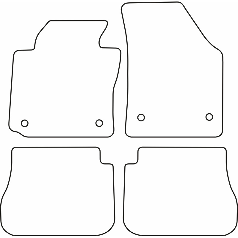 Set de tapis de sol en velours sur mesure pour Volkswagen Caddy Combi/Variant 5-Personnes 2004-2015 (avant + arrière)