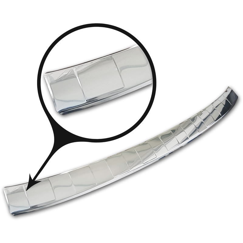 Protection de seuil arrière inox sur mesure pour Ford Kuga III ST-Line/Vignale/Hybrid ST-Line 2019-2024 & FL 2024- 'Ribs'