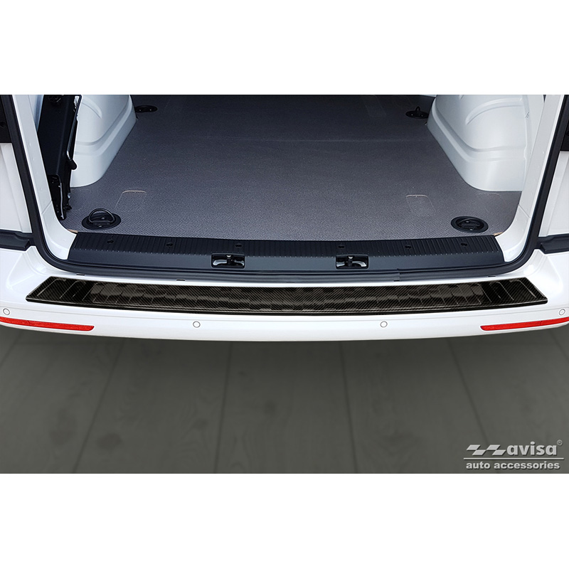Protection de seuil arrière carboné 3D sur mesure pour Volkswagen transporter T5 2003-2015 & T6 2015-2010 & T6.1 2020-2022 'Ribs'