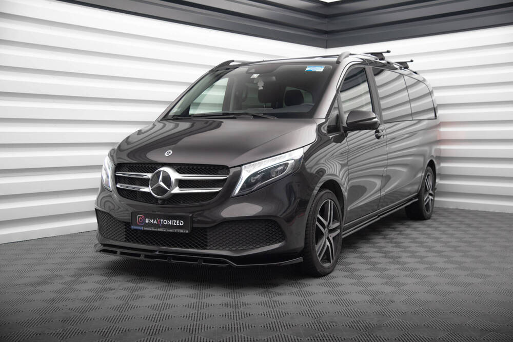 Voorspoiler V.2 Mercedes V Klasse W447 FL Maxton Glans Zwart