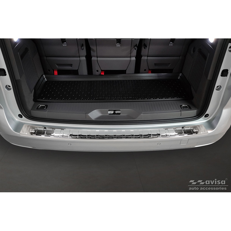 Protection de seuil arrière inox Chrome sur mesure pour Volkswagen Multivan T7 2021- 'Ribs'