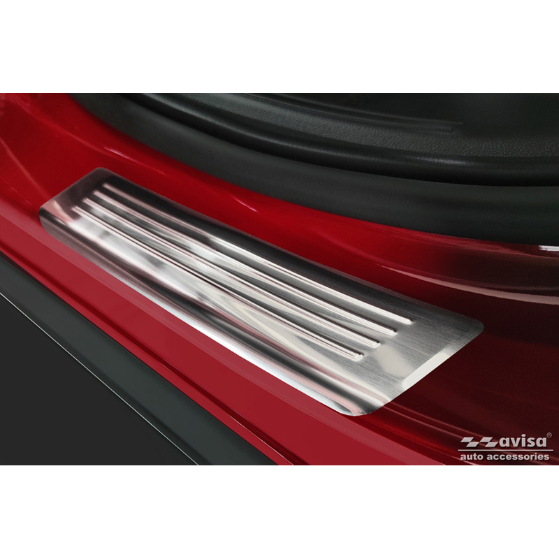 Seuils de portes inoxydable sur mesure pour Hyundai Tucson (NX4E) 2020-2024 & Facelift 2024- 'Lines' - 2-pièces (portes arrières)