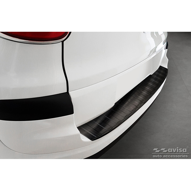 Protection de seuil arrière inox noir sur mesure pour Fiat 500L Facelift 2017- 'Ribs'