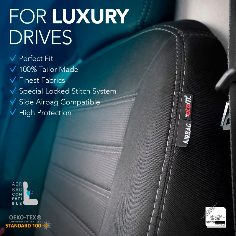 Original Design Housses de siège en tissu 2+1 sur mesure pour Mercedes Citan (W420) 2021-