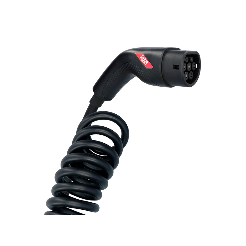 Câble de charge à spirale Carpoint pour véhicule électrique Type 2>2 32 AMP triphasé 6 mètres