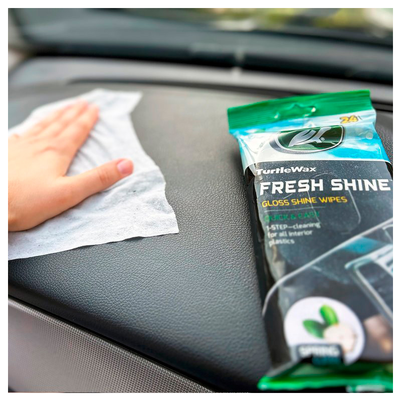 Turtle Wax 54095 Lingettes nettoyantes intérieur Fresh Shine Gloss 24 unités